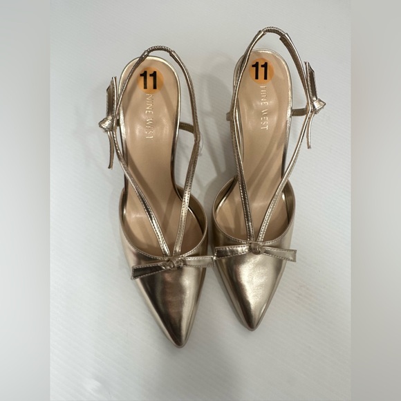 Nine West Womens Rands S3 Pointy Toe Pumps Straps Pull On Synthetic Sz 11 NWOB - Picture 8 of 14